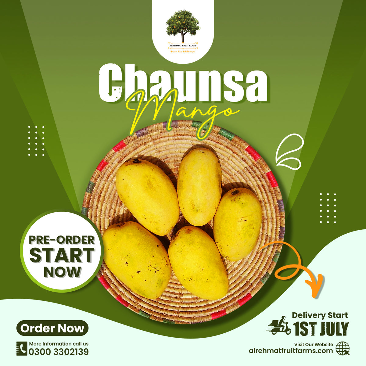 Al Rehmat's Premium Chaunsa Mangoes 5 Kg Box
