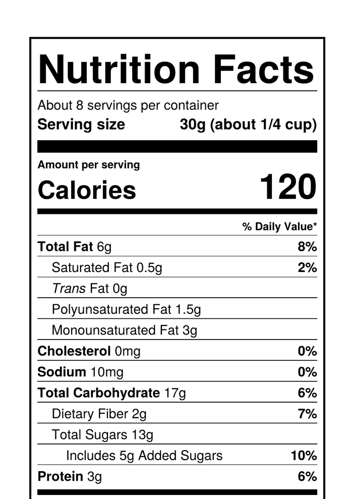 INGREDIENTS & NUTRITION INFO