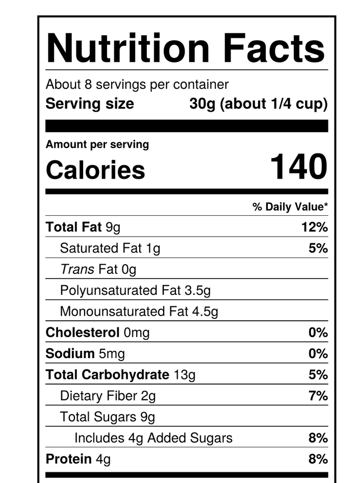 INGREDIENTS & NUTRITION INFO