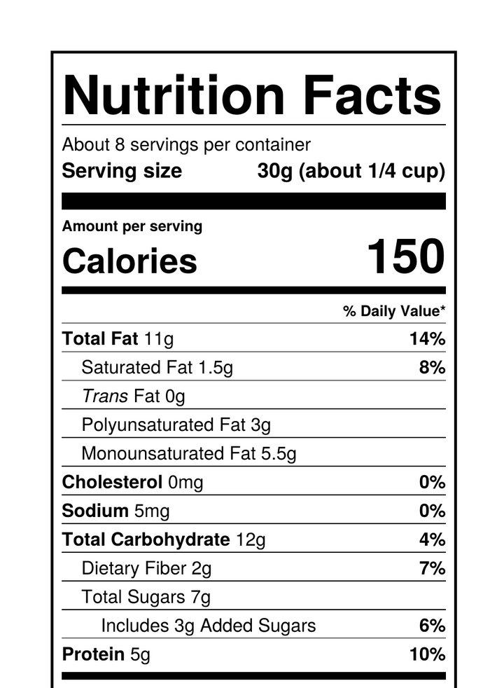 INGREDIENTS & NUTRITION INFO