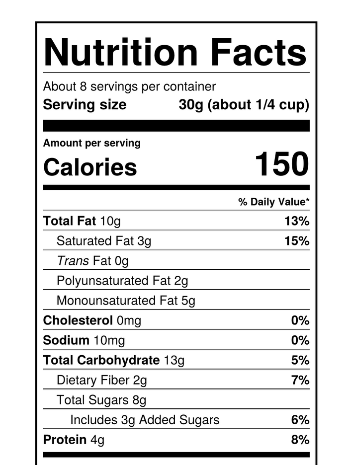 INGREDIENTS & NUTRITION INFO