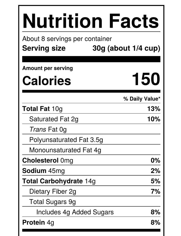 INGREDIENTS & NUTRITION INFO
