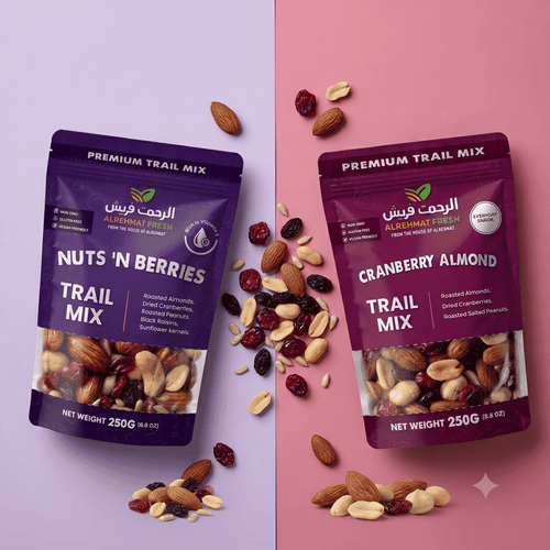 Al Rehmat Berry Duo bundle Cranberry Almond and Nuts Berry Delight 250g pouches Pakistan