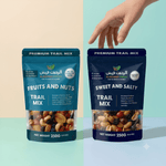 Al Rehmat Fresh Everyday Duo bundle Fruits and Nuts plus Sweet Salty 250g trail mix pouches Pakistan