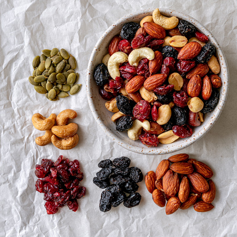 Al Rehmat Fresh Protein Trail Mix 250g kraft pouch with roasted peanuts cashews almonds pumpkin seeds cranberries