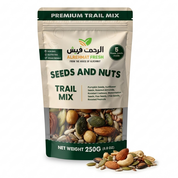 Al Rehmat Fresh Seeds and Nuts trail mix 250g pumpkin sunflower chia flax watermelon seeds Pakistan
